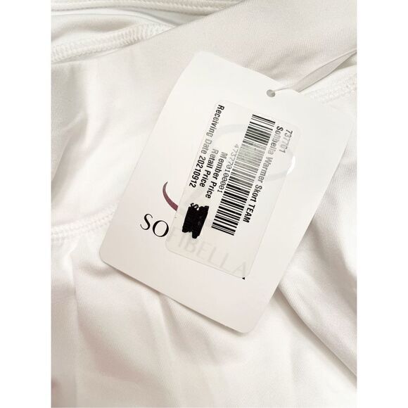 NWT Sofibella Womens Size M Warmer Skirt Legging White Tennis Pickleball - Picture 5 of 5